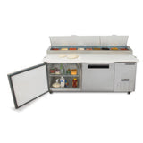 Maxx Cold Two-Door Refrigerated Pizza Prep Table, 22 cu. ft. Storage Capacity, in Stainless Steel - (MXCPP70HC)