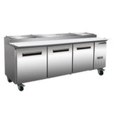 Maxx Cold Three-Door Refrigerated Pizza Prep Table, 32 cu. ft. Storage Capacity, in Stainless Steel - (MXCPP92HC)