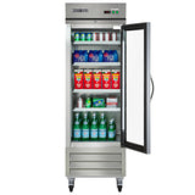 Maxx Cold Single Glass Door Reach-In Refrigerator, 23 cu. ft. Storage Capacity, in Stainless Steel - (MXCR23GDHC)