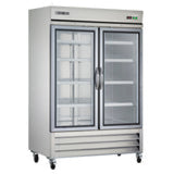 Maxx Cold Double Glass Door Reach-In Refrigerator, Bottom Mount, 49 cu. ft., in Stainless Steel - (MXCR49GDHC)