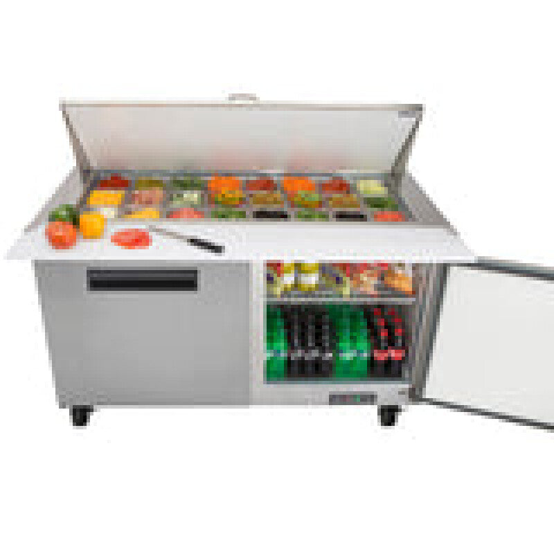 Maxx Cold Two-Door Refrigerated Megatop Prep Unit, 15.5 cu. ft. Storage Capacity, in Stainless Steel - (MXCR60MHC)