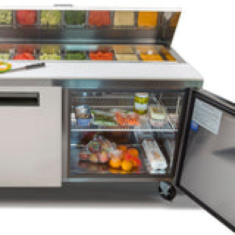 Maxx Cold Two-Door Refrigerated Sandwich and Salad Prep Station, 15.5 cu. ft., in Stainless Steel - (MXCR60SHC)