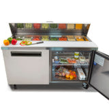 Maxx Cold Two-Door Refrigerated Sandwich and Salad Prep Station, 15.5 cu. ft., in Stainless Steel - (MXCR60SHC)