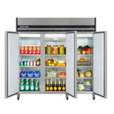 Maxx Cold Triple Door Reach-in Refrigerator, Top Mount, 72 cu. ft. Storage Capacity, Stainless Steel - (MXCR72FDHC)