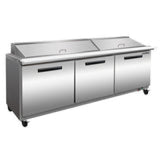 Maxx Cold Three-Door Refrigerated Megatop Prep Unit, 18 cu. ft. Storage Capacity, in Stainless Steel - (MXCR72MHC)