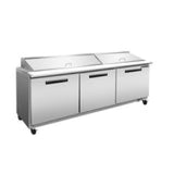 Maxx Cold Three-Door Refrigerated Sandwich and Salad Prep Station, 18 cu. ft., in Stainless Steel - (MXCR72SHC)