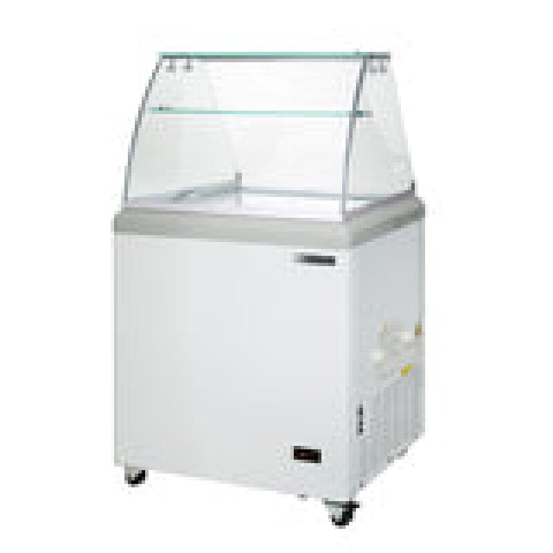 Maxx Cold Curved Glass Ice Cream Dipping Cabinet Freezer, 5.8 cu. ft. Storage Capacity, in White - (MXDC4)