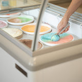 Maxx Cold Curved Glass Ice Cream Dipping Cabinet Freezer, 5.8 cu. ft. Storage Capacity, in White - (MXDC4)
