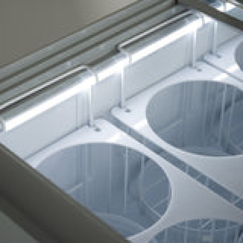 Maxx Cold Curved Glass Ice Cream Dipping Cabinet Freezer, 13.8 cu. ft. Storage Capacity, in White - (MXDC8)