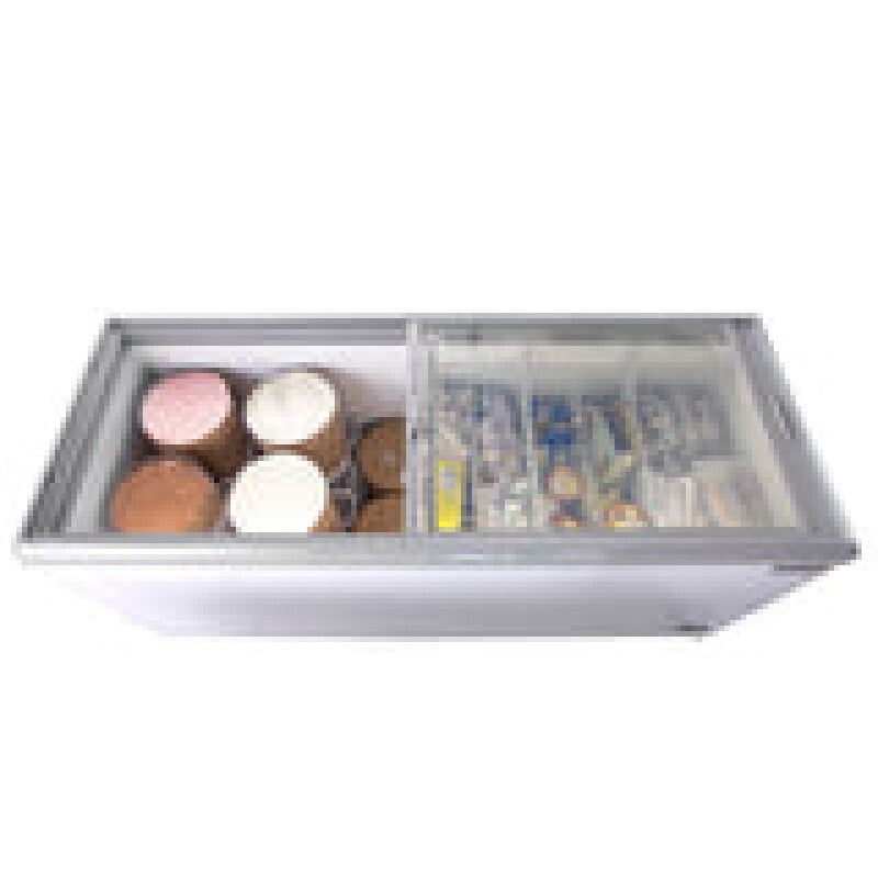 Maxx Cold Sliding Glass Top Mobile Ice Cream Display Freezer, 16 cu. ft. (453L), in White - (MXF71F)