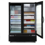 Maxx Cold Double Glass Door Merchandiser Refrigerator, Large Storage Capacity, 50 cu. ft., in Black - (MXGDM50RBHC)