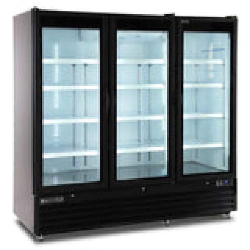 Maxx Cold Triple Glass Door Merchandiser Refrigerator, Large Storage Capacity, 73 cu. ft., in Black - (MXGDM73RBHC)