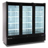 Maxx Cold Triple Glass Door Merchandiser Refrigerator, Large Storage Capacity, 73 cu. ft., in Black - (MXGDM73RBHC)