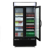 MXM2-36RBHC Narrow Width Glass Door Merchandiser Refrigerator, Double Door, Black - (MXM236RBHC)