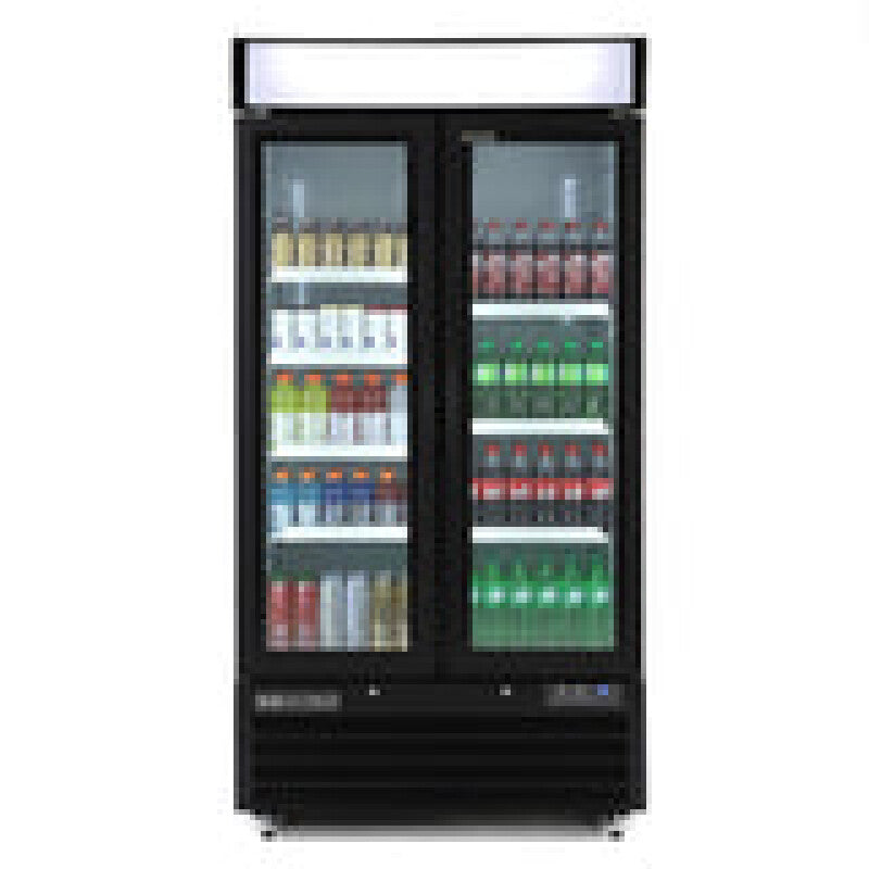 Maxx Cold Double Glass Door Narrow Width Merchandiser Refrigerator, Swing Door, 36 cu. ft., White - (MXM236RHC)