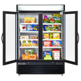 Maxx Cold Double Glass Door Merchandiser Freezer, Swing Door, 48 cu. ft., Storage Capacity, in Black - (MXM248FBHC)