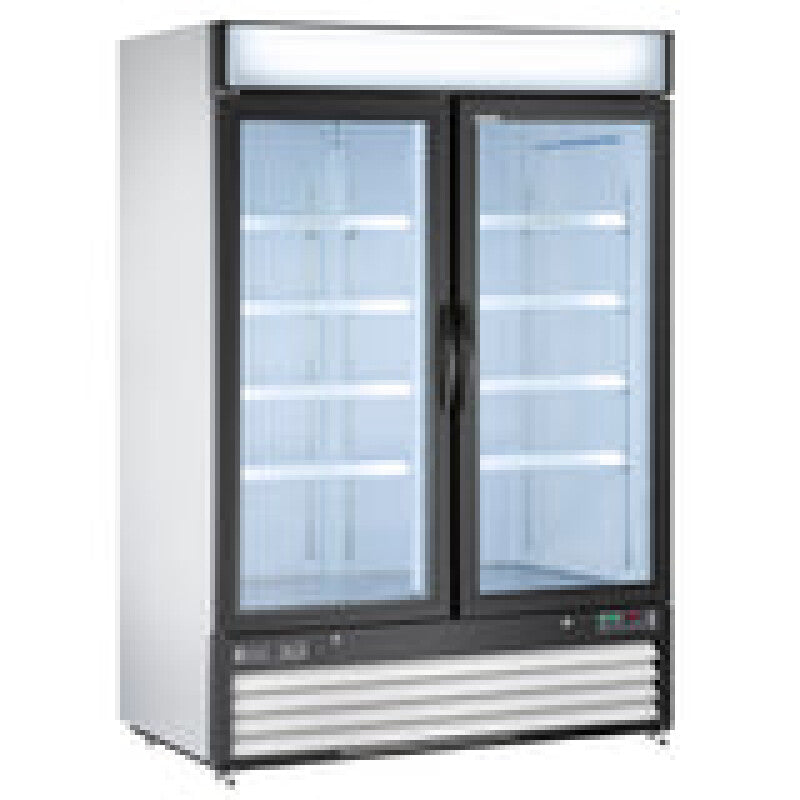 Maxx Cold Double Glass Door Merchandiser Freezer, Swing Door, 48 cu. ft., Storage Capacity, in White - (MXM248FHC)