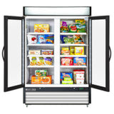 Maxx Cold Double Glass Door Merchandiser Freezer, Swing Door, 48 cu. ft., Storage Capacity, in White - (MXM248FHC)