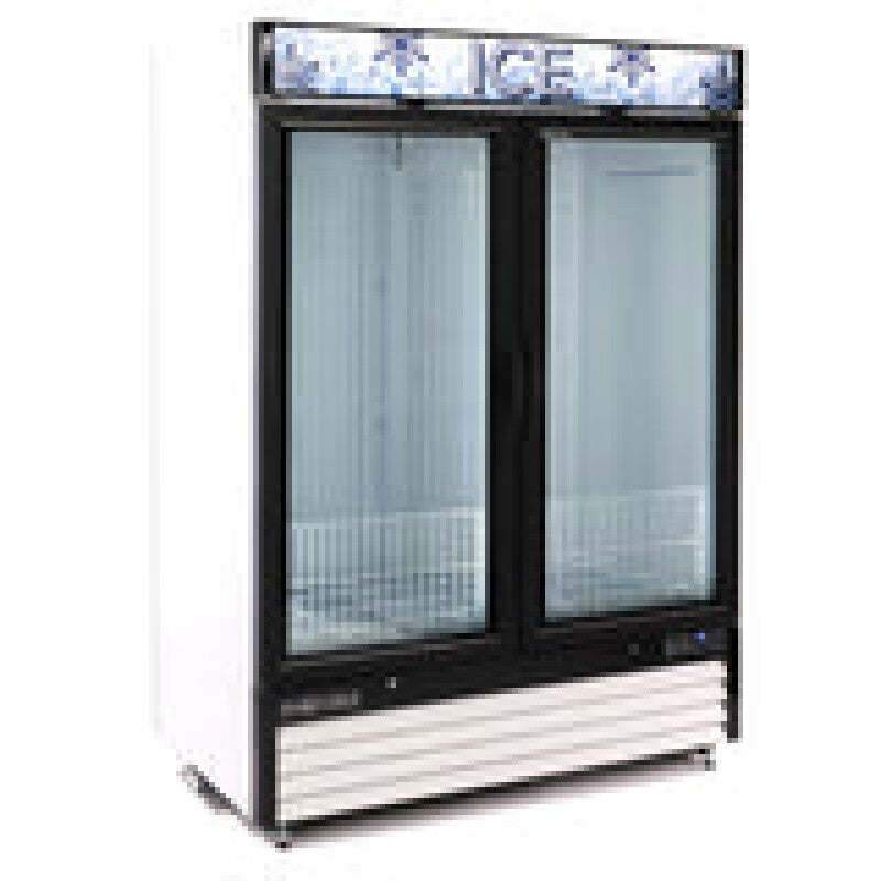 Maxx Cold Double Glass Door Ice Merchandiser Freezer, 48 cu. ft. Storage Capacity, in White - (MXM248FHCICE)