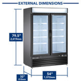 Maxx Cold Double Glass Door Merchandiser Refrigerator, Swing Door, 48 cu. ft., Energy Star, in Black - (MXM248RBHC)