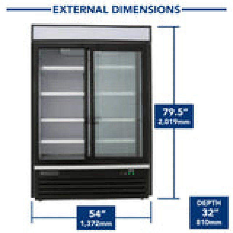 Maxx Cold Double Glass Door Merchandiser Refrigerator, Sliding Door, 48 cu. ft., in Black - (MXM248RSBHC)