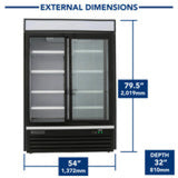 Maxx Cold Double Glass Door Merchandiser Refrigerator, Sliding Door, 48 cu. ft., in Black - (MXM248RSBHC)