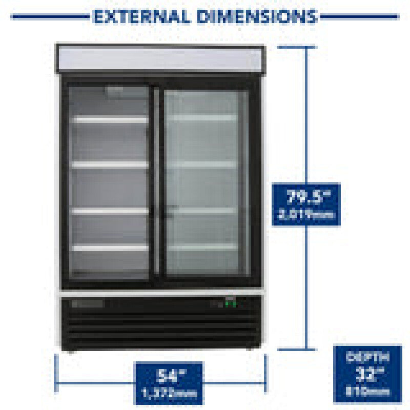 Maxx Cold Double Glass Door Merchandiser Refrigerator, Sliding Door, 48 cu. ft., in White - (MXM248RSHC)