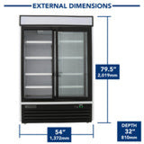 Maxx Cold Double Glass Door Merchandiser Refrigerator, Sliding Door, 48 cu. ft., in White - (MXM248RSHC)