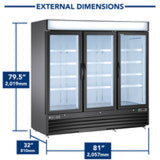MXM3-72FBHC Maxx Cold Triple Glass Door Merchandiser Freezer, in Black - (MXM372FBHC)
