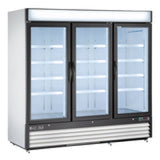 Maxx Cold Triple Glass Door Merchandiser Freezer, Free Standing, 72 cu. ft., in White - (MXM372FHC)