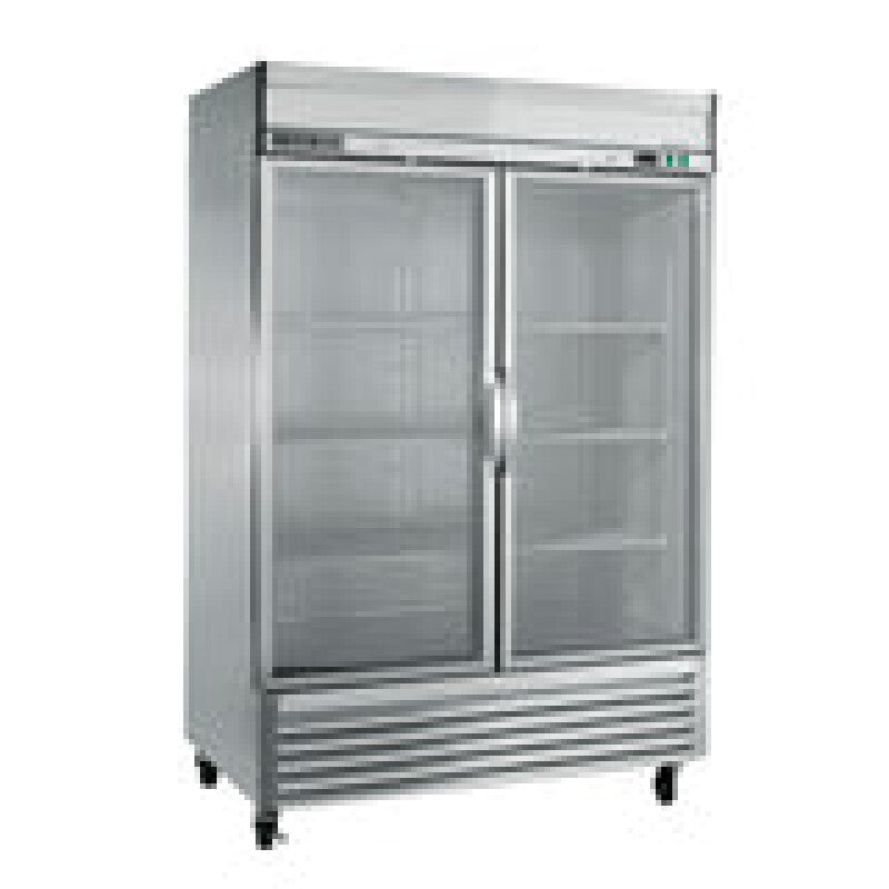 Maxx Cold Double Glass Door Reach-In Refrigerator, Bottom Mount, 49 cu. ft., in Stainless Steel - (MXSR49GDHC)