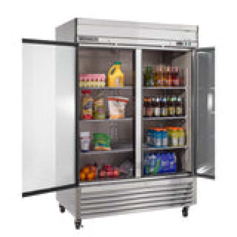 Maxx Cold Double Glass Door Reach-In Refrigerator, Bottom Mount, 49 cu. ft., in Stainless Steel - (MXSR49GDHC)