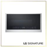 LG SIGNATURE MHEU1738X over the range microwave front view