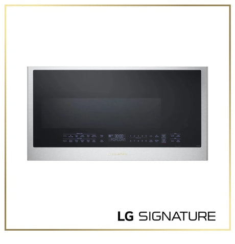 LG SIGNATURE MHEU1738X over the range microwave front view