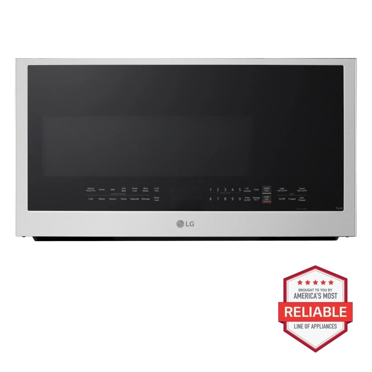 LG MVEL2035X over-the-range microwave front view