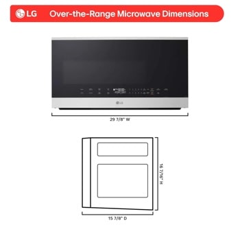 LG MVEL2034X microwave dimensional drawing