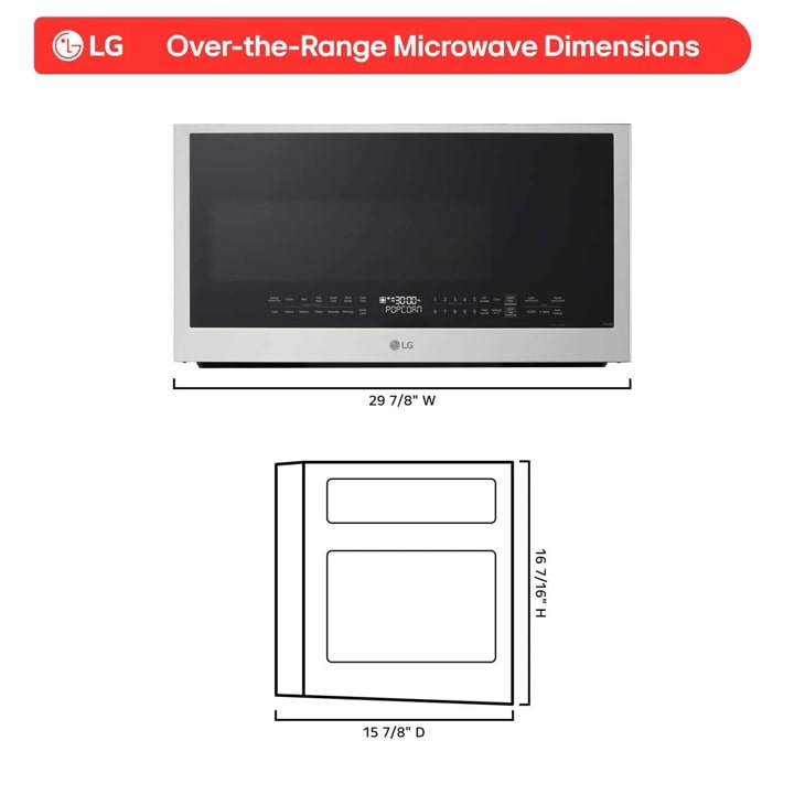 LG MVEL2035X over-the-range microwave dimensions diagram