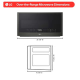 LG MVEL2035Z over-the-range microwave dimensions diagram