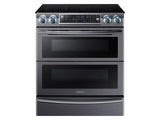 5.8 cu. ft. Slide-In Electric Range with Flex Duo(TM) & Dual Door in Black Stainless Steel - (NE58K9850WG) - SAMSUNG