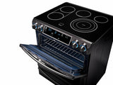 5.8 cu. ft. Slide-In Electric Range with Flex Duo(TM) & Dual Door in Black Stainless Steel - (NE58K9850WG) - SAMSUNG