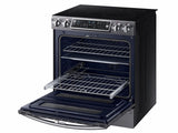 5.8 cu. ft. Slide-In Electric Range with Flex Duo(TM) & Dual Door in Black Stainless Steel - (NE58K9850WG) - SAMSUNG