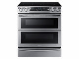 5.8 cu. ft. Slide-In Electric Range with Flex Duo(TM) & Dual Door in Stainless Steel - (NE58K9850WS) - SAMSUNG