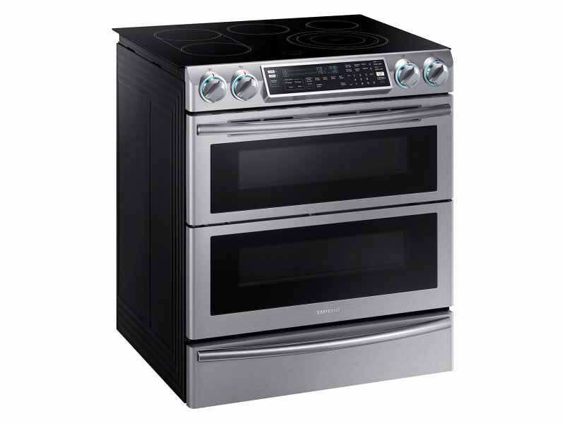 5.8 cu. ft. Slide-In Electric Range with Flex Duo(TM) & Dual Door in Stainless Steel - (NE58K9850WS) - SAMSUNG