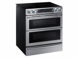5.8 cu. ft. Slide-In Electric Range with Flex Duo(TM) & Dual Door in Stainless Steel - (NE58K9850WS) - SAMSUNG