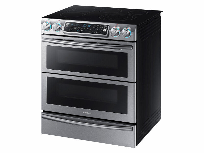5.8 cu. ft. Slide-In Electric Range with Flex Duo(TM) & Dual Door in Stainless Steel - (NE58K9850WS) - SAMSUNG