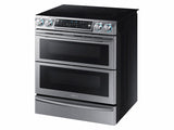 5.8 cu. ft. Slide-In Electric Range with Flex Duo(TM) & Dual Door in Stainless Steel - (NE58K9850WS) - SAMSUNG