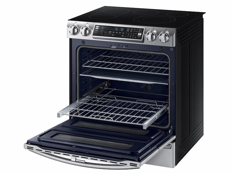 5.8 cu. ft. Slide-In Electric Range with Flex Duo(TM) & Dual Door in Stainless Steel - (NE58K9850WS) - SAMSUNG