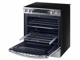 5.8 cu. ft. Slide-In Electric Range with Flex Duo(TM) & Dual Door in Stainless Steel - (NE58K9850WS) - SAMSUNG