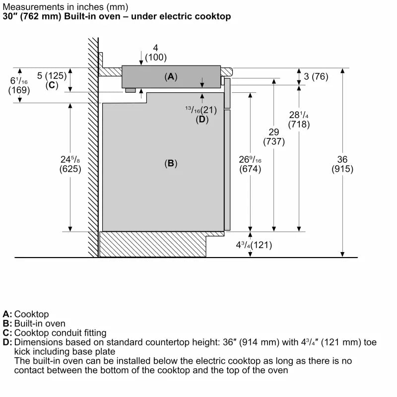 500 Series, 30" KNOB CNT, 4 ELEMENT, ELEC. C-TOP BLACK - (NEM5066UC) - BOSCH