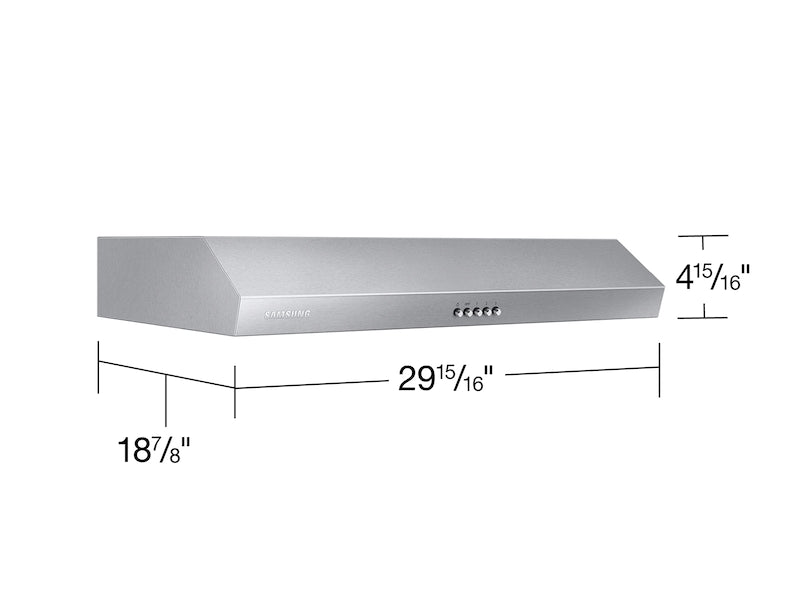 Samsung NK30B3500US 30 in. Convertible Standard Style Range Hood with 350 CFM, 3 Fan Speeds & 2 LED Lights - Stainless Steel